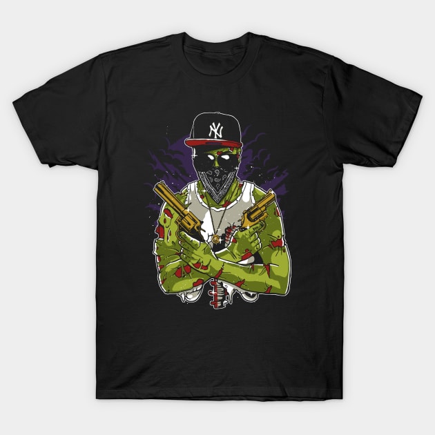 Gangsta Zombie T-Shirt by MisfitInVisual